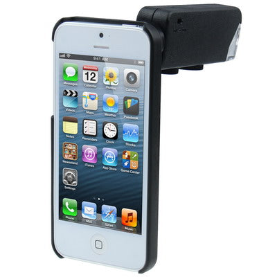 60-100X Zoom Digital Cell Phone Microscope Maginifier + Back Cover for iPhone 5 & 5S(Black)