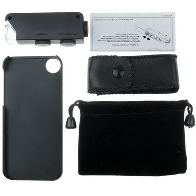 60-100X Zoom Digital Cell Phone Microscope Maginifier + Back Cover for iPhone 5 & 5S(Black)