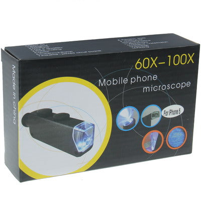 60-100X Zoom Digital Cell Phone Microscope Maginifier + Back Cover for iPhone 5 & 5S(Black)