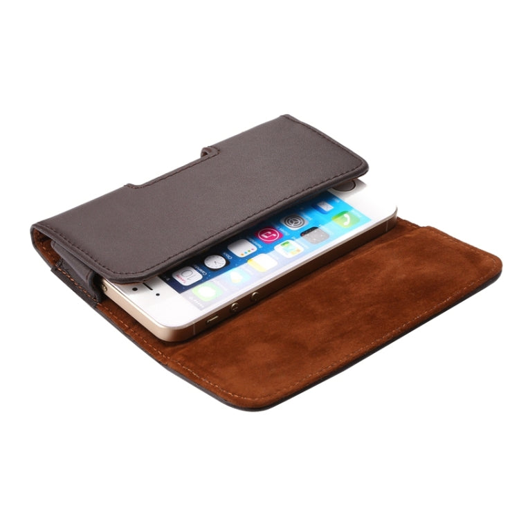 Crazy Horse Texture Vertical Flip Genuine Leather Case / Waist Bag with Back Splint for iPhone 4S / 5 / 5S / 5C