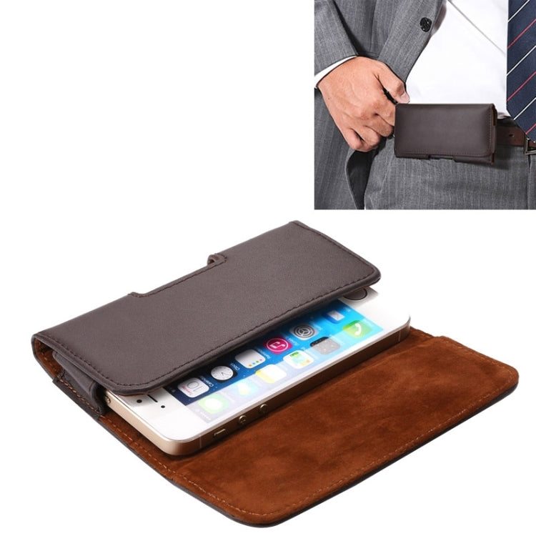 Crazy Horse Texture Vertical Flip Genuine Leather Case / Waist Bag with Back Splint for iPhone 4S / 5 / 5S / 5C