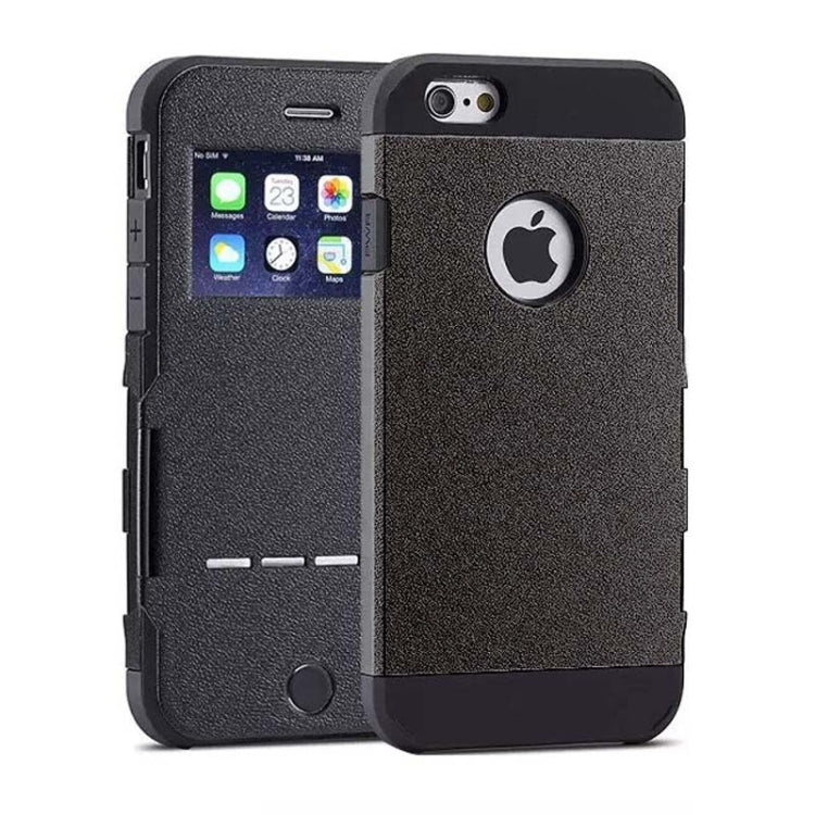 Litchi Texture Horizontal Flip Smart Case with Call Display ID and Receive Call & Wake-up / Sleep Function for iPhone 5 & 5s & SE