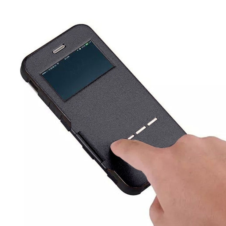 Litchi Texture Horizontal Flip Smart Case with Call Display ID and Receive Call & Wake-up / Sleep Function for iPhone 5 & 5s & SE