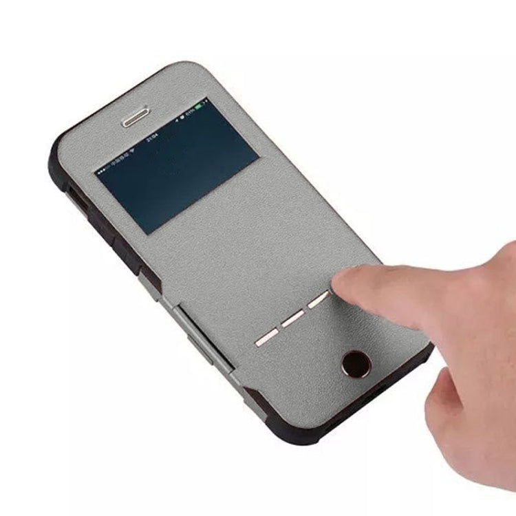 Litchi Texture Horizontal Flip Smart Case with Call Display ID and Receive Call & Wake-up / Sleep Function for iPhone 5 & 5s & SE