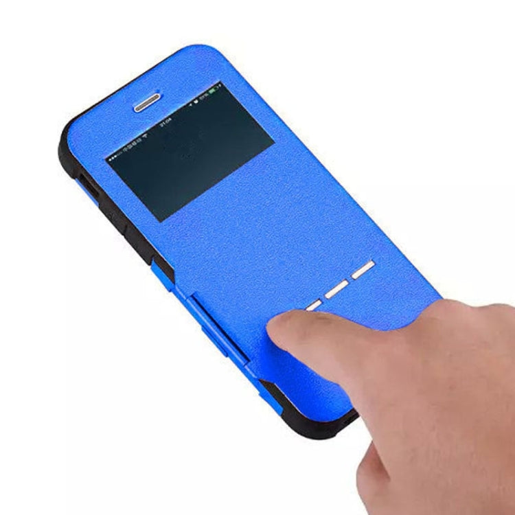 Litchi Texture Horizontal Flip Smart Case with Call Display ID and Receive Call & Wake-up / Sleep Function for iPhone 5 & 5s & SE