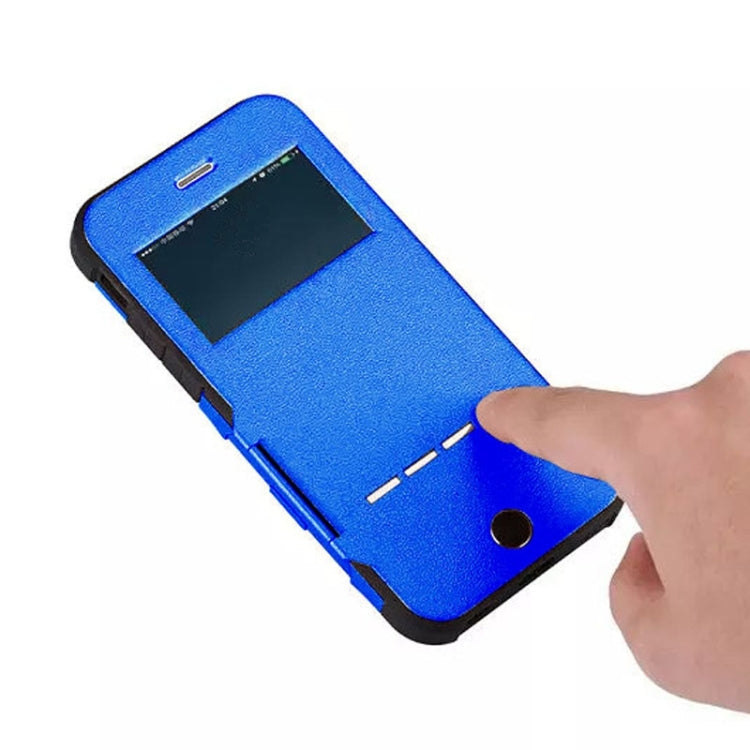 Litchi Texture Horizontal Flip Smart Case with Call Display ID and Receive Call & Wake-up / Sleep Function for iPhone 5 & 5s & SE