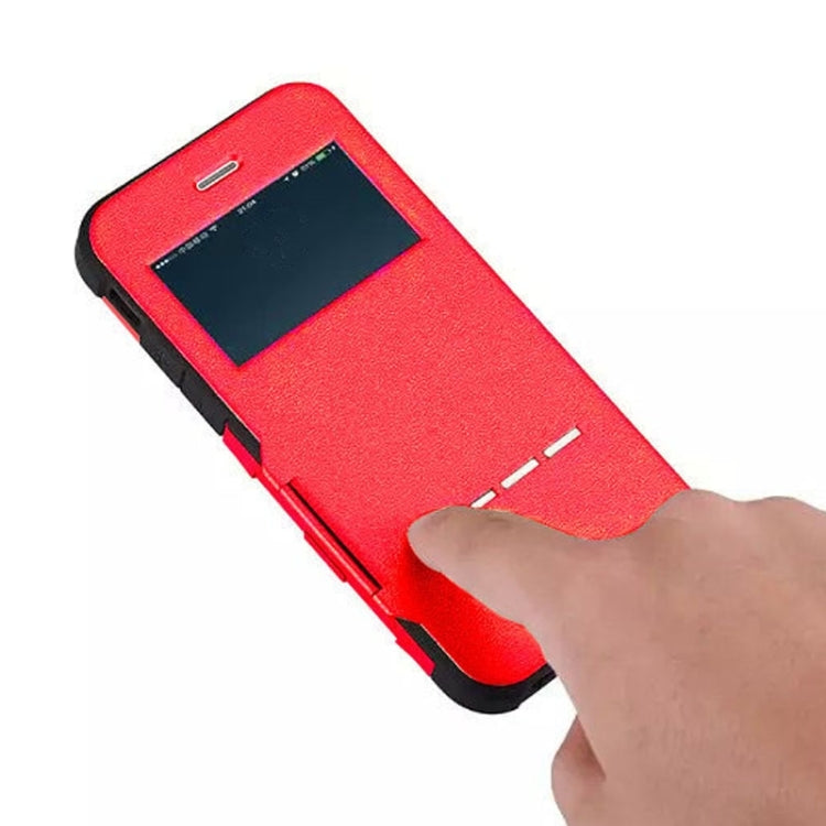 Litchi Texture Horizontal Flip Smart Case with Call Display ID and Receive Call & Wake-up / Sleep Function for iPhone 5 & 5s & SE