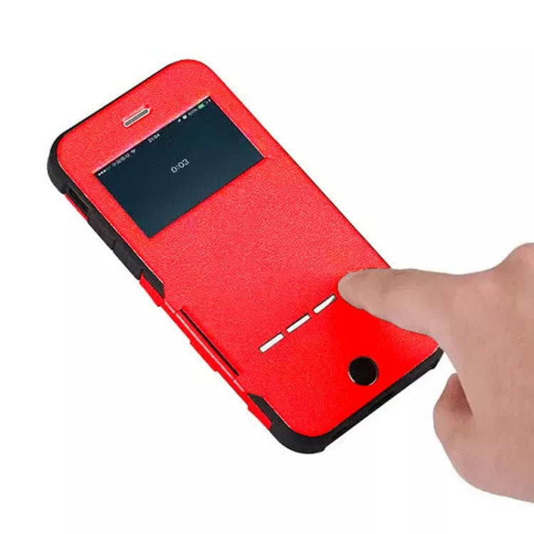 Litchi Texture Horizontal Flip Smart Case with Call Display ID and Receive Call & Wake-up / Sleep Function for iPhone 5 & 5s & SE