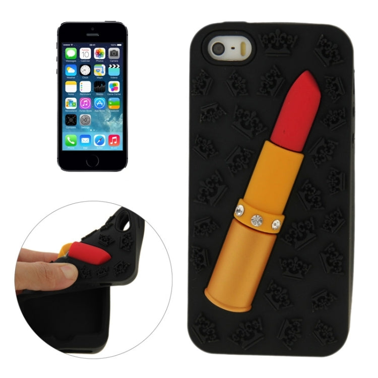 3D Lipstick Pattern Silicone Protective Case for iPhone 5 & 5s & SE