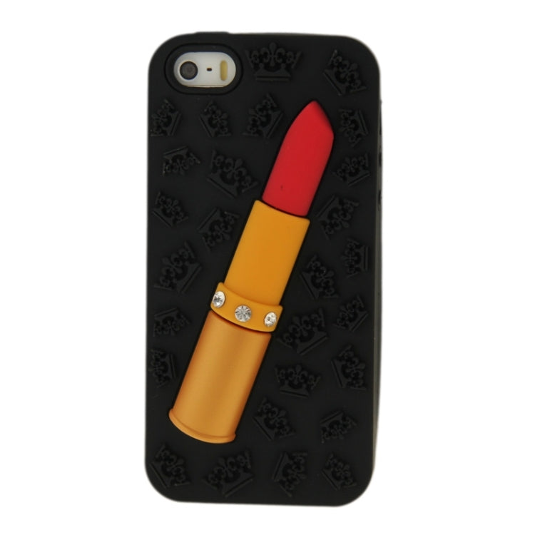 3D Lipstick Pattern Silicone Protective Case for iPhone 5 & 5s & SE