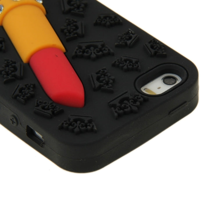 3D Lipstick Pattern Silicone Protective Case for iPhone 5 & 5s & SE
