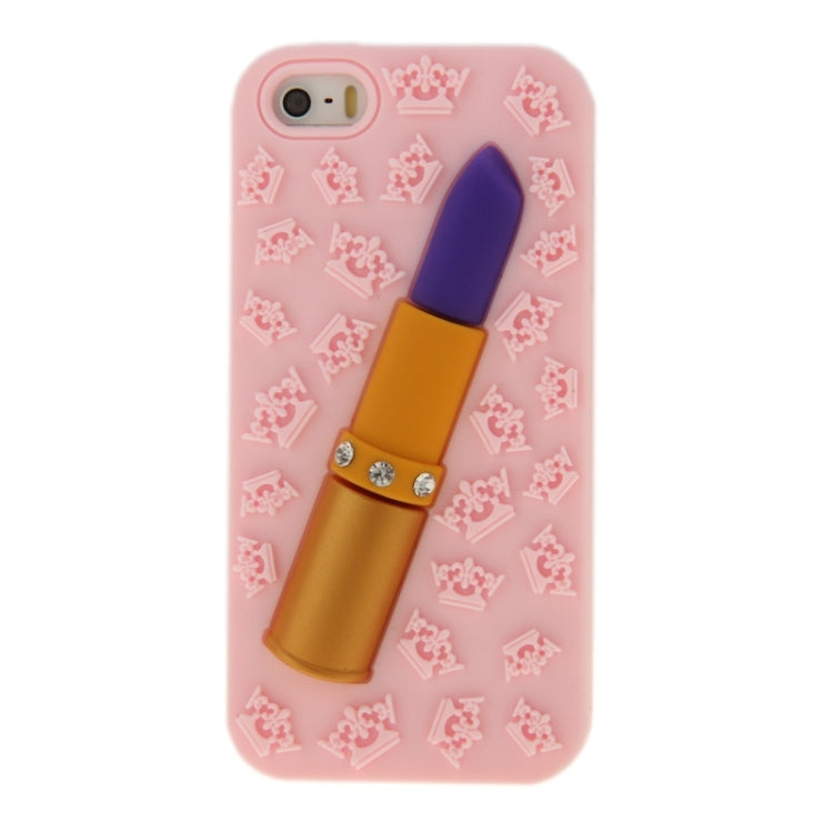 3D Lipstick Pattern Silicone Protective Case for iPhone 5 & 5s & SE