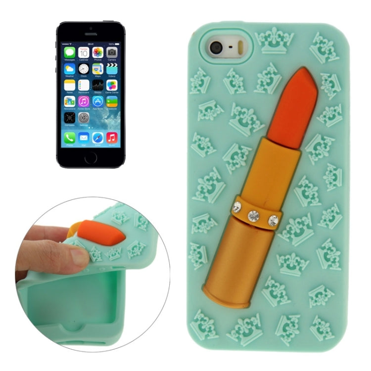 3D Lipstick Pattern Silicone Protective Case for iPhone 5 & 5s & SE