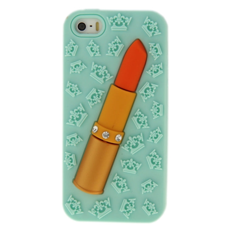 3D Lipstick Pattern Silicone Protective Case for iPhone 5 & 5s & SE