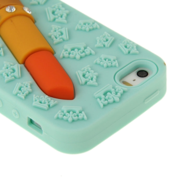 3D Lipstick Pattern Silicone Protective Case for iPhone 5 & 5s & SE