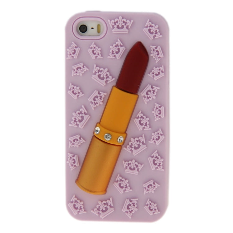 3D Lipstick Pattern Silicone Protective Case for iPhone 5 & 5s & SE
