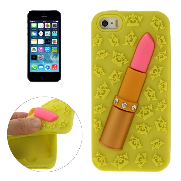 3D Lipstick Pattern Silicone Protective Case for iPhone 5 & 5s & SE