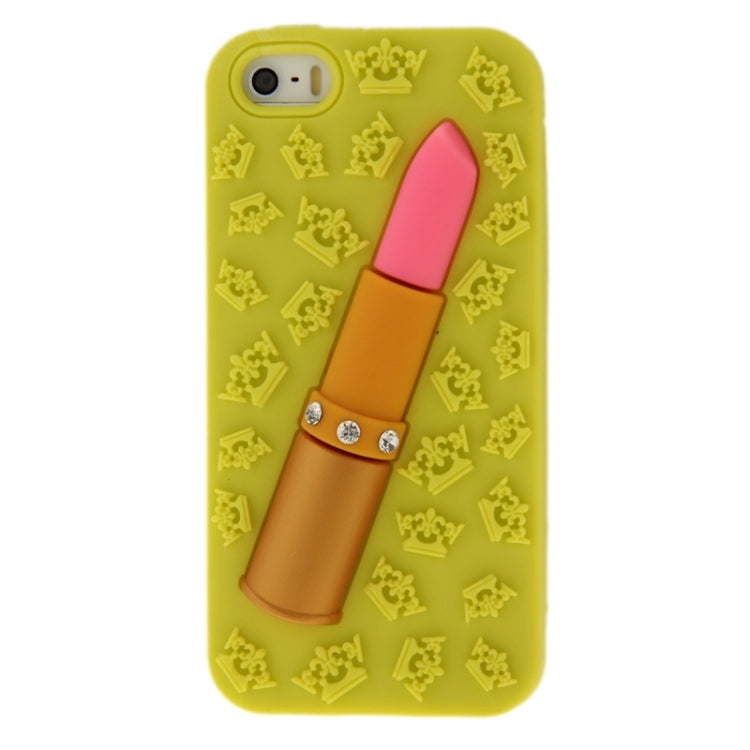 3D Lipstick Pattern Silicone Protective Case for iPhone 5 & 5s & SE