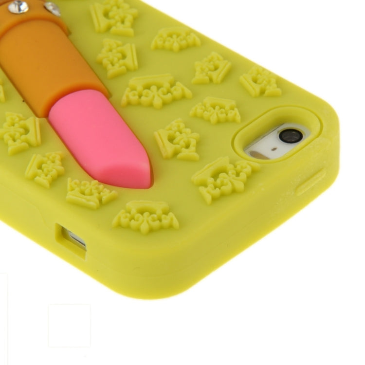 3D Lipstick Pattern Silicone Protective Case for iPhone 5 & 5s & SE