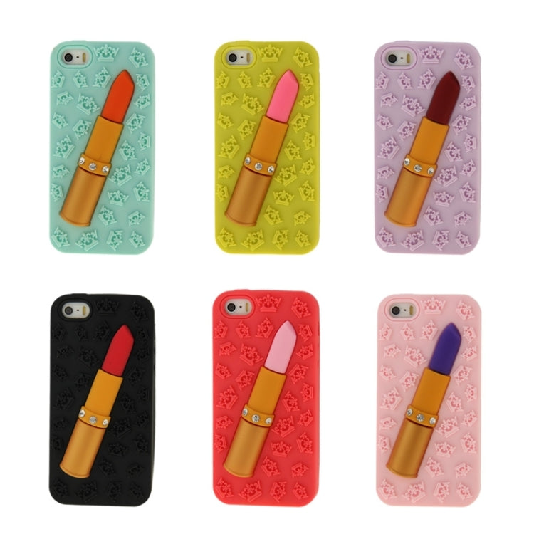 3D Lipstick Pattern Silicone Protective Case for iPhone 5 & 5s & SE