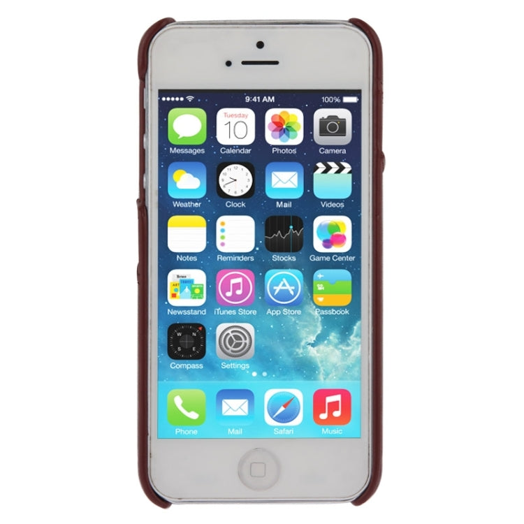 Deluxe Retro PU Leather Back Cover Case with Card Slots with Fashion Logo for iPhone 5 & 5s & SE