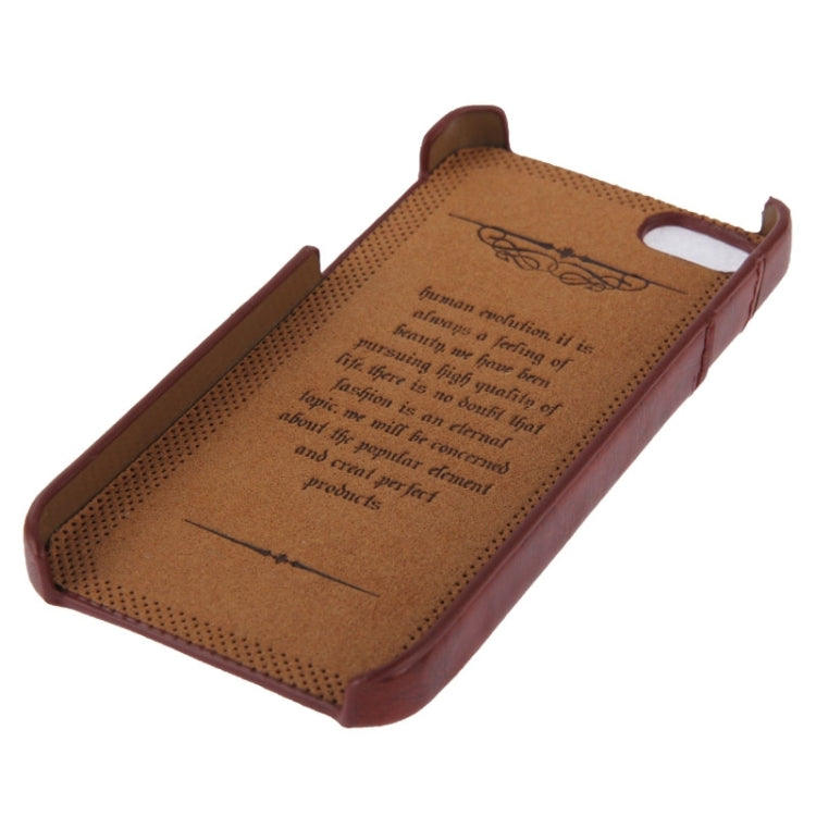 Deluxe Retro PU Leather Back Cover Case with Card Slots with Fashion Logo for iPhone 5 & 5s & SE