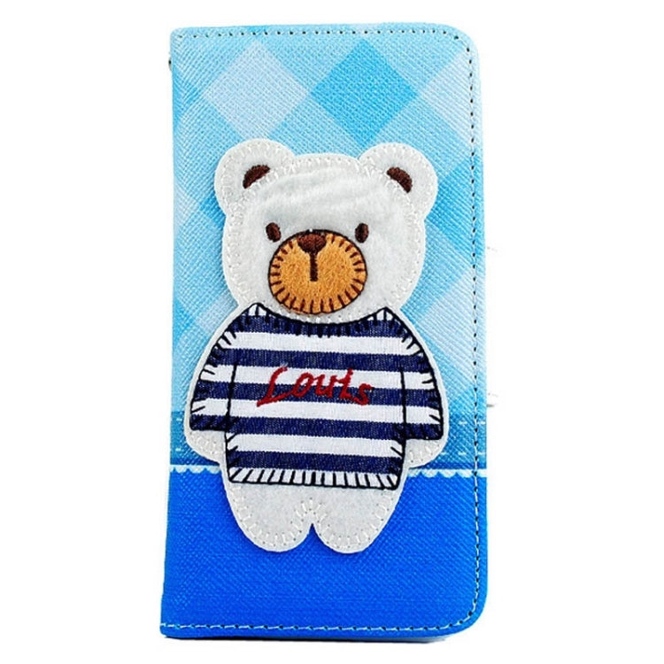 Little Bear Pattern Horizontal Flip Magnetic Buckle Leather Case with Card Slots & Holder & Lanyard for iPhone 5 & 5s & SE & SE