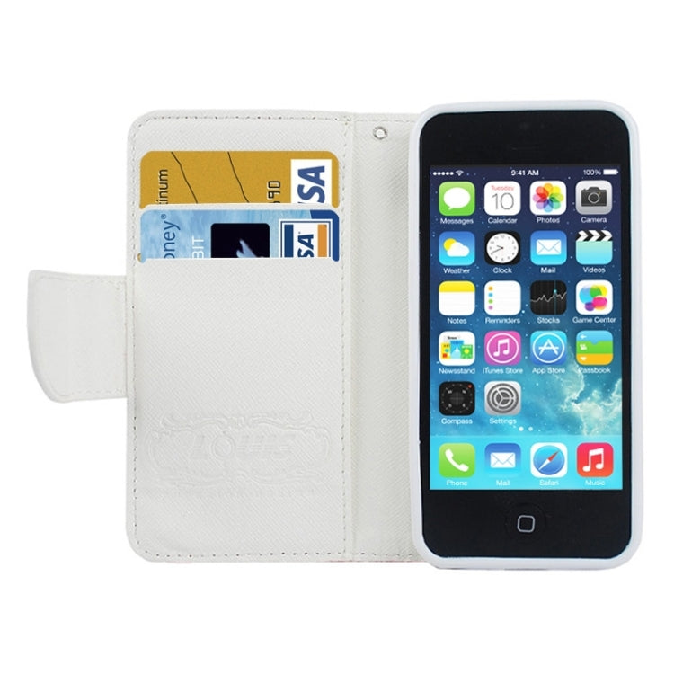 Little Bear Pattern Horizontal Flip Magnetic Buckle Leather Case with Card Slots & Holder & Lanyard for iPhone 5 & 5s & SE & SE