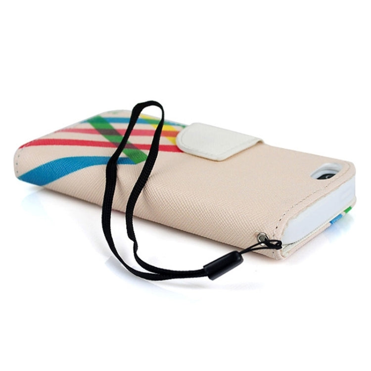 Little Bear Pattern Horizontal Flip Magnetic Buckle Leather Case with Card Slots & Holder & Lanyard for iPhone 5 & 5s & SE & SE