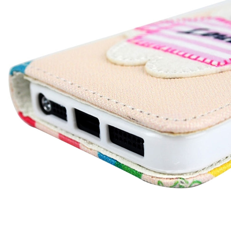 Little Bear Pattern Horizontal Flip Magnetic Buckle Leather Case with Card Slots & Holder & Lanyard for iPhone 5 & 5s & SE & SE