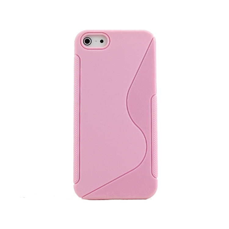 S Line Both Sides Anti-slip TPU Protective Case for iPhone 5 & 5s & SE(Pink)