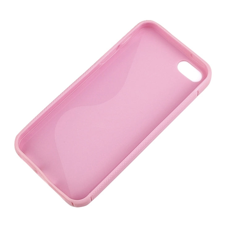 S Line Both Sides Anti-slip TPU Protective Case for iPhone 5 & 5s & SE(Pink)
