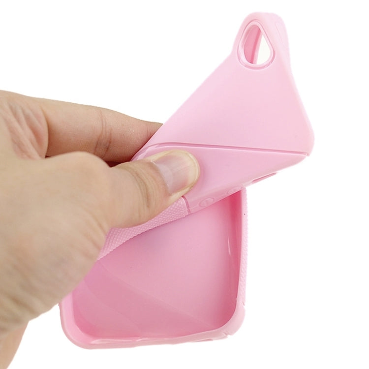 S Line Both Sides Anti-slip TPU Protective Case for iPhone 5 & 5s & SE(Pink)