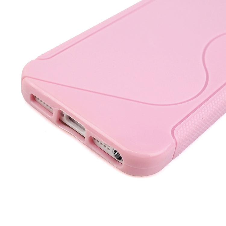 S Line Both Sides Anti-slip TPU Protective Case for iPhone 5 & 5s & SE(Pink)