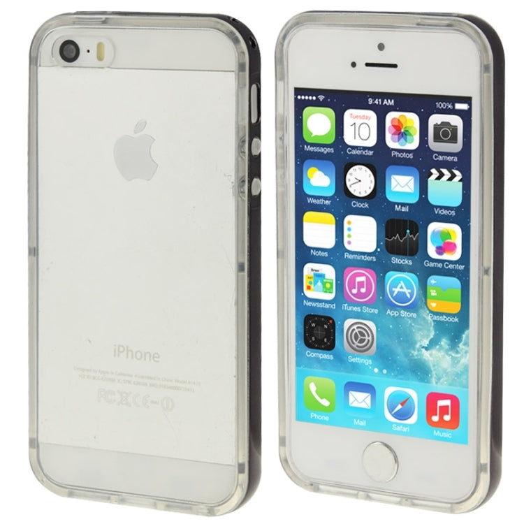 TPU Transparent Protective Case with Colorful Electroplating Frame for iPhone 5 & 5s & SE