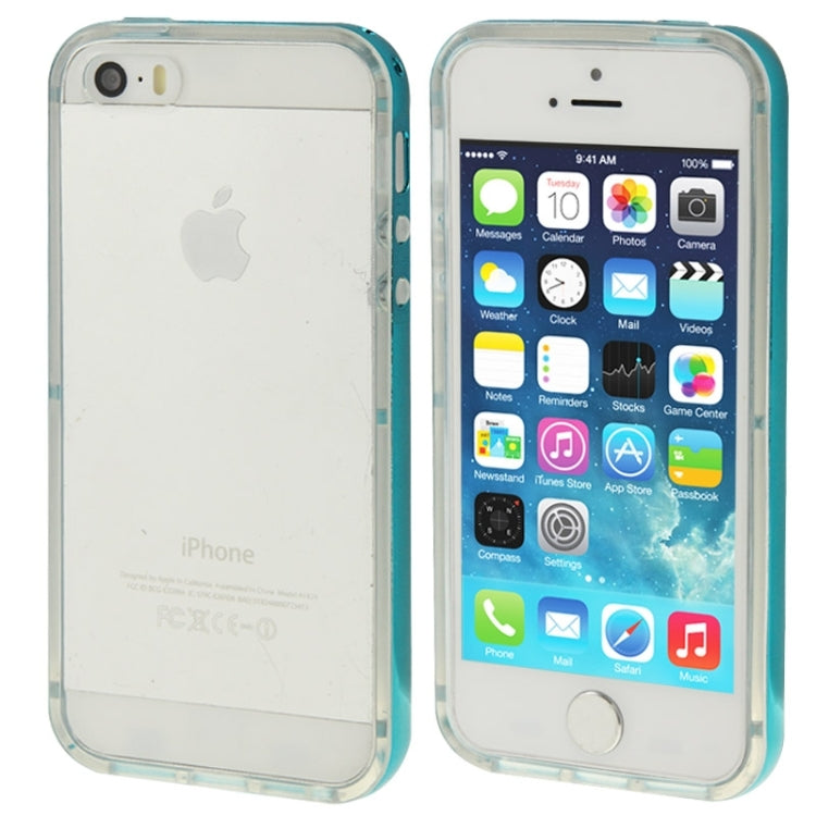 TPU Transparent Protective Case with Colorful Electroplating Frame for iPhone 5 & 5s & SE