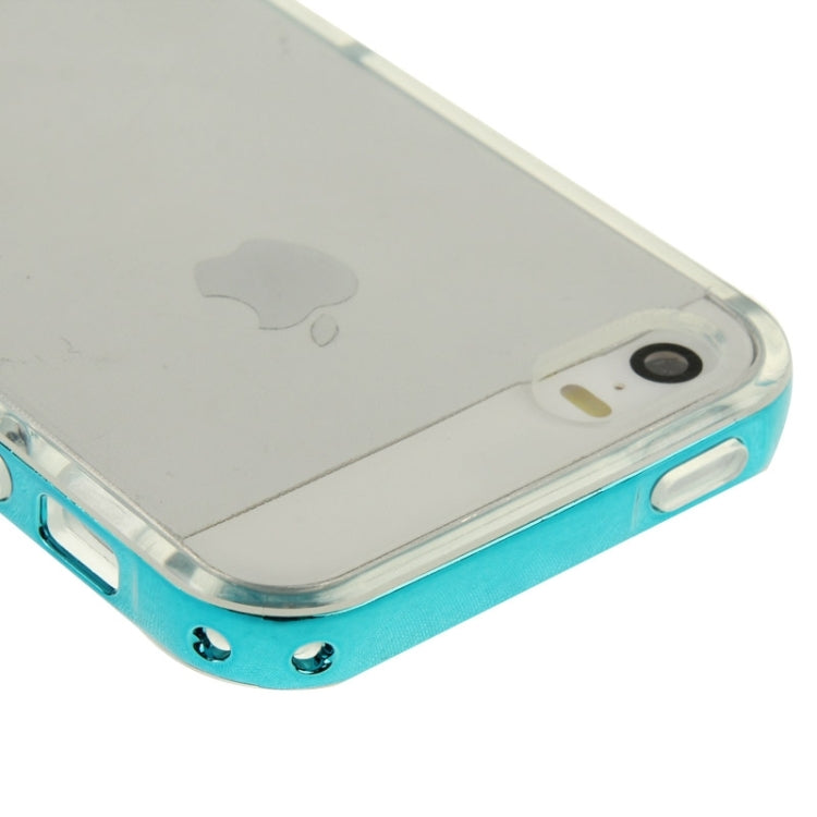 TPU Transparent Protective Case with Colorful Electroplating Frame for iPhone 5 & 5s & SE