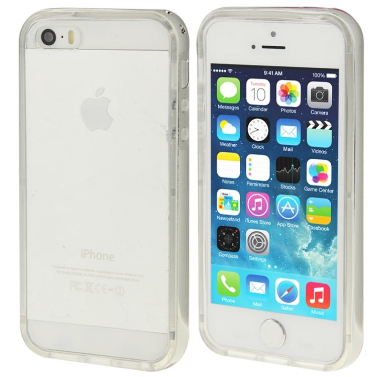 TPU Transparent Protective Case with Colorful Electroplating Frame for iPhone 5 & 5s & SE