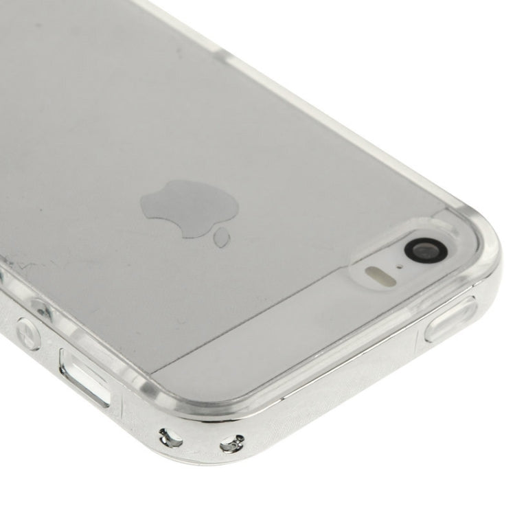 TPU Transparent Protective Case with Colorful Electroplating Frame for iPhone 5 & 5s & SE