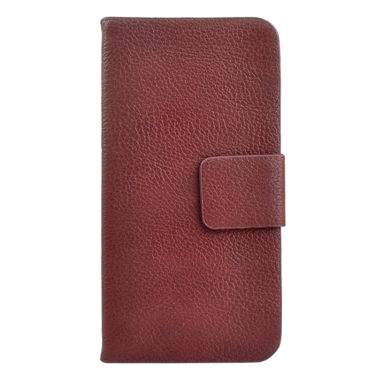 Litchi Texture Magnetic Snap Flip Leather Case for iPhone 5 & 5s & SE & SE(Brown)