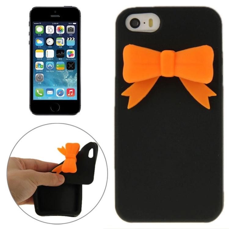 Stereoscopic Bowknot Silicone Protective Case for iPhone 5 & 5s & SE