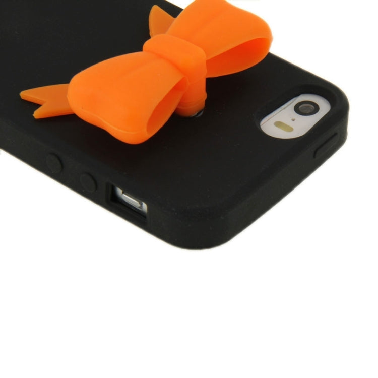 Stereoscopic Bowknot Silicone Protective Case for iPhone 5 & 5s & SE