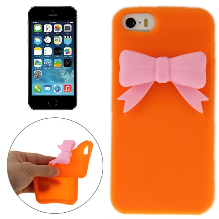 Stereoscopic Bowknot Silicone Protective Case for iPhone 5 & 5s & SE