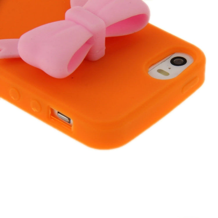 Stereoscopic Bowknot Silicone Protective Case for iPhone 5 & 5s & SE