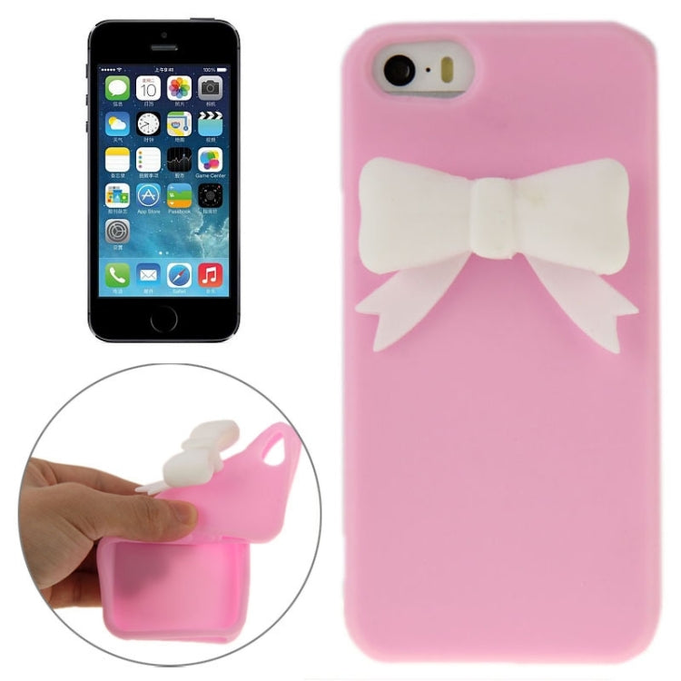 Stereoscopic Bowknot Silicone Protective Case for iPhone 5 & 5s & SE