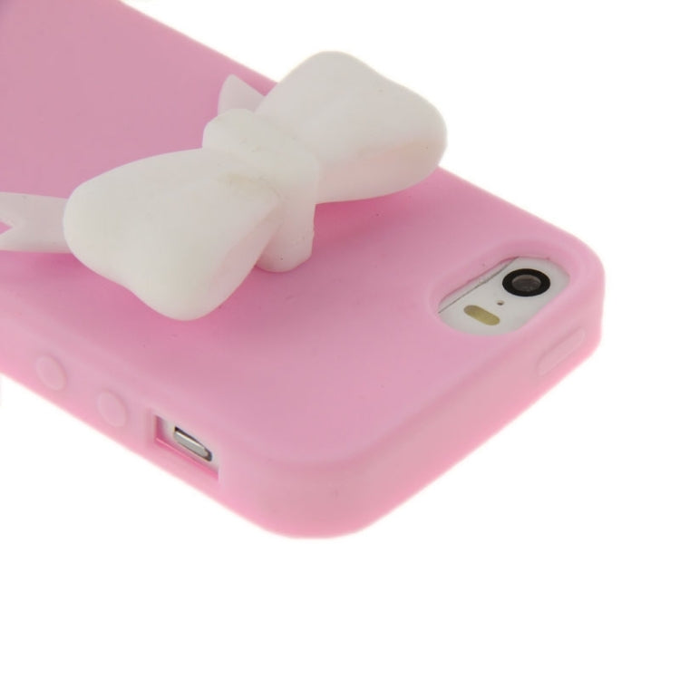 Stereoscopic Bowknot Silicone Protective Case for iPhone 5 & 5s & SE