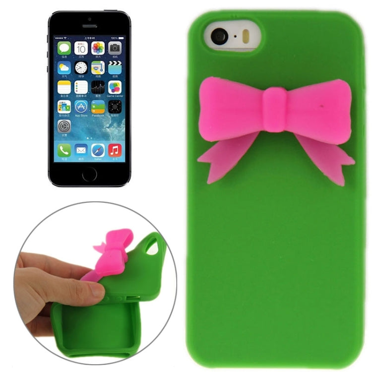 Stereoscopic Bowknot Silicone Protective Case for iPhone 5 & 5s & SE