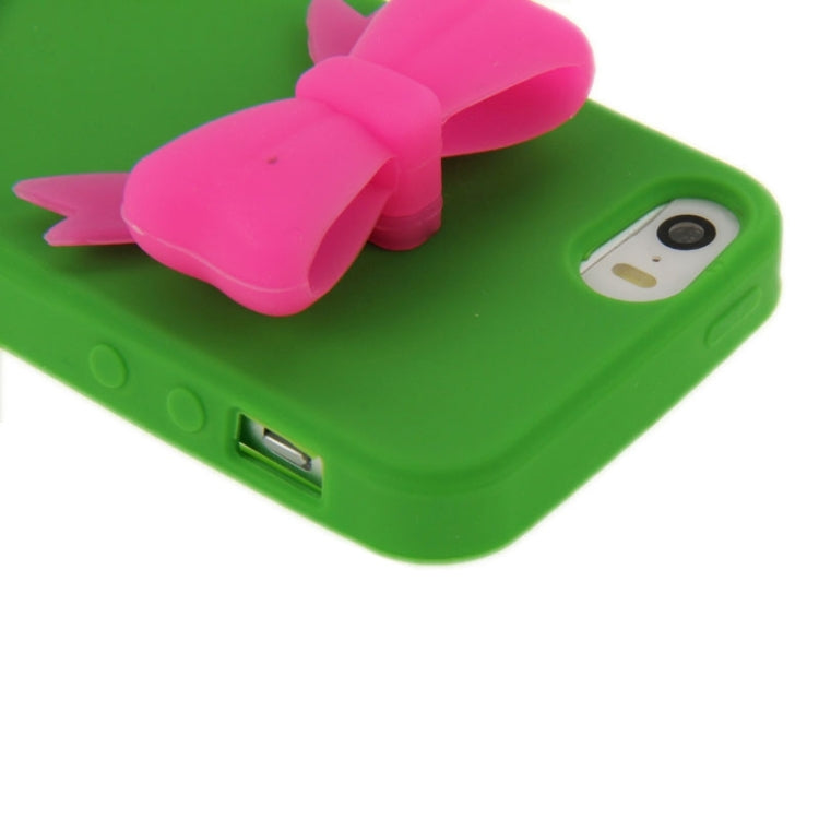 Stereoscopic Bowknot Silicone Protective Case for iPhone 5 & 5s & SE
