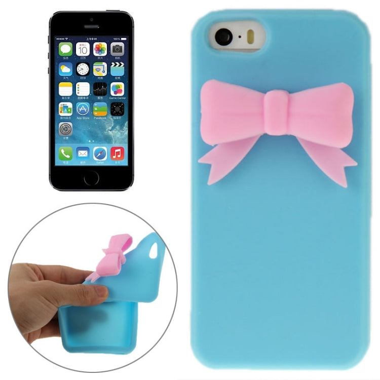 Stereoscopic Bowknot Silicone Protective Case for iPhone 5 & 5s & SE