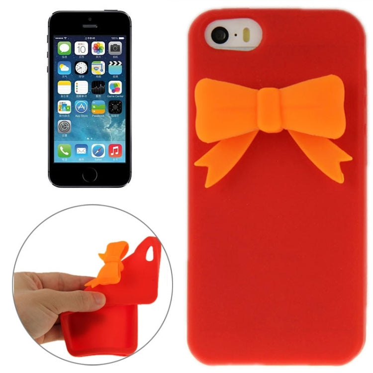 Stereoscopic Bowknot Silicone Protective Case for iPhone 5 & 5s & SE